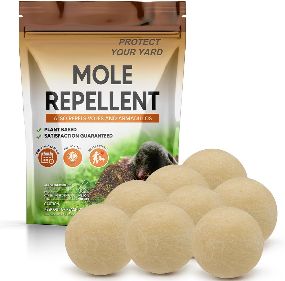 Mole Repellent for Lawns, Gopher Repellent Outdoor, Moles Control, Vole Repellant Groundhog Repellant for Your Lawn and Garden (1.5 Ounce (Pack of 8))