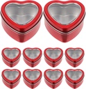 Wedding Favors 10pcs Tin Heart Shaped Tinplate with Lid Chocolate Candy Cookie Boxes Empty Candle Tin Jewelry Cases For Wedding Party Red Candy Box