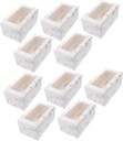 10pcs Marble Paper Cupcake Box Window Sturdy Muffin Containers for Holiday Parties Showers and Weddings Bakery Packaging
