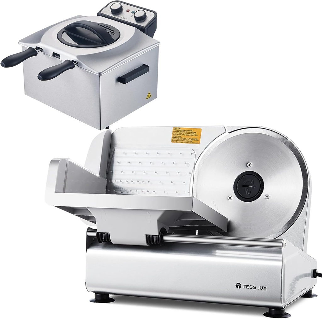 Deep Fryer with Basket 5 Liter with Adjustable 200W Meat Slicer for Home Use