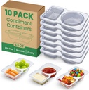 ANZNKU Snack Containers, 10 Pack Reusable Snack Containers with Lids, 2 Compartment Snack Container, Small Clear Snack Pack Containers for Food Storage, Portion Control, Meal Prep, School Lunch