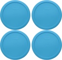 Pyrex 7402-PC 6/7-Cup Bright Blue Pantone Food Storage Replacement Lid (4-Pack) - Made in USA