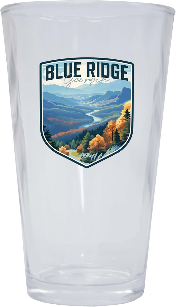 R and R Imports Blue Ridge Georgia Design A Souvenir 16 oz Pint Glass 2-Pack