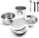 NEOUZA 51mm Stainless Steel Filter Basket 1/2/4 Cup for Espresso Bottomless Portafilter,compatible with Delonghi,Yabano,Breville 51mm Coffee Machine.Gift: Blind Filter and Scoop Clip