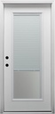 National Door Company, Exterior Single Door, Fiberglass Smooth, 30" x 80", Full Lite, Raise/Lower Blinds Collection, Right-Hand Inswing