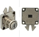 Amig - Lock for Sliding Doors of Furniture and Small Cabinets Mod.2A + 2 Keys Mod.371 | for Home or Office Furniture | Nickel Plated Steel | Safe and Easy to Install