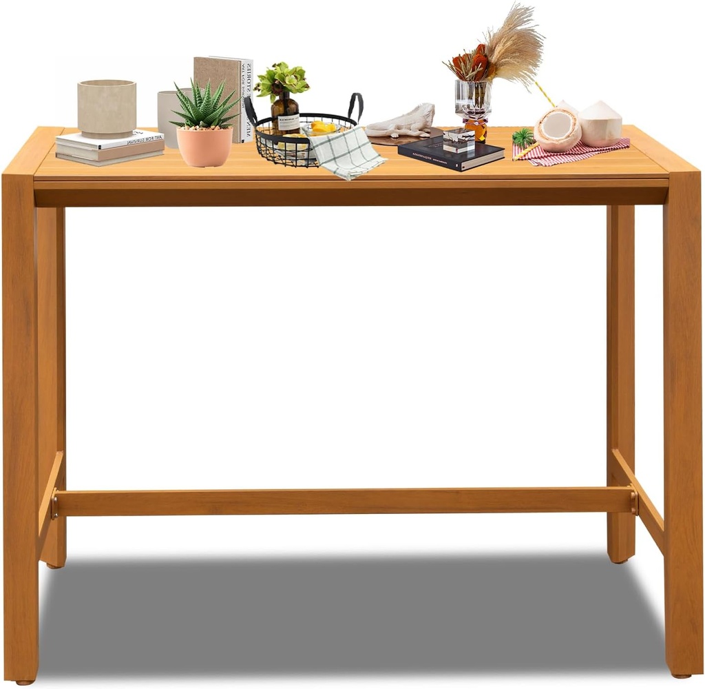 Domi Outdoor Bar Table, Patio Counter Bar Height Table Weather Resistant Waterproof for Garden, Yard, Balcony, Poolside, Indoor Use