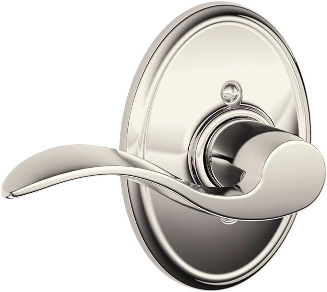 SCHLAGE Accent Lever with Wakefield Trim Non-Turning Lock in Polished Nickel - Left Handed - F170 ACC 618 WKF LH