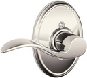 SCHLAGE Accent Lever with Wakefield Trim Non-Turning Lock in Polished Nickel - Left Handed - F170 ACC 618 WKF LH
