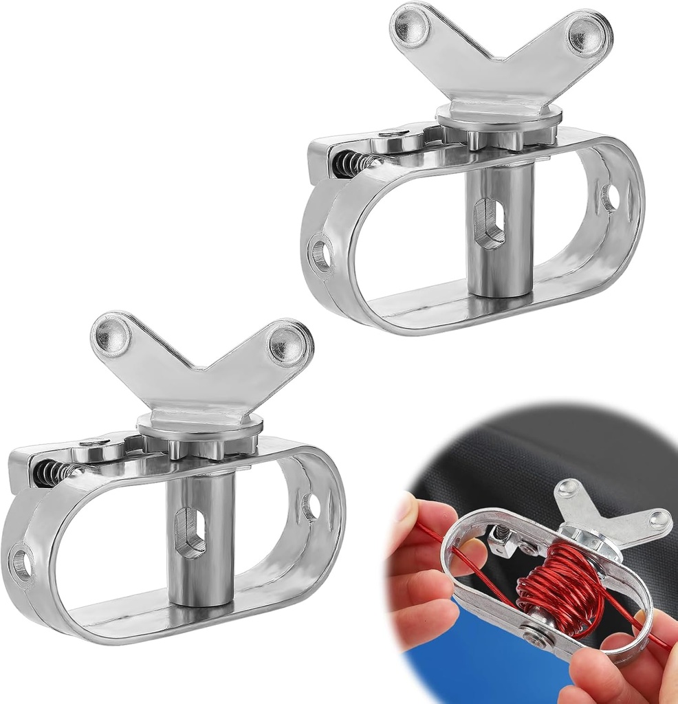 Heavy Duty Zinc Alloy Winch for Pool Cover - 2pcs Large Hole Cable Tensioner Tightener Ratchet for Winter Above Ground Swimming Pool Winterizing Closing Safety Replacements