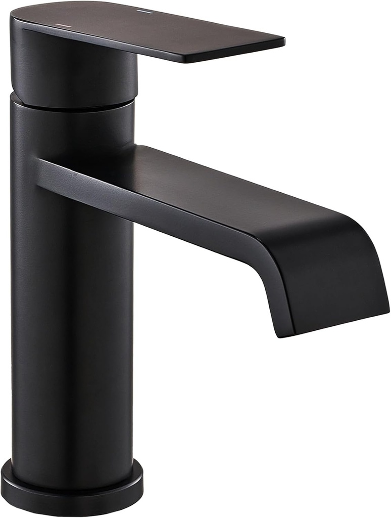 Tohlar Black Bathroom Faucet, Waterfall Bathroom Sink Faucet, 1 or 3 Hole Bathroom Faucet, Single Handle Bathroom Faucets for Vanity RV