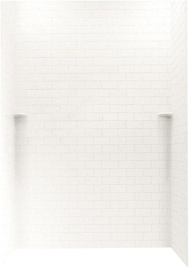 Swan STMK963662.058 Solid Surface Glue-Up 3 Panel Bathtub Wall Kit, 36-in L X 62-in H X 96-in H, Tahiti Matrix