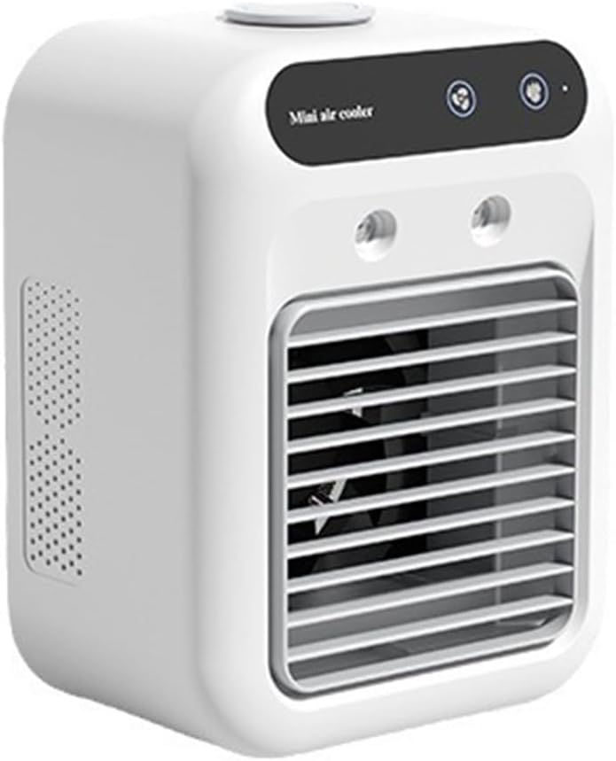 Portable Fan, Glacier Breeze Mini Unit with 2-Speed Fan & Dual Mist Spray, Rechargeable Evaporative Natural Wind for Bedroom, Office, Outdoor Use (2025 New Upgrade)