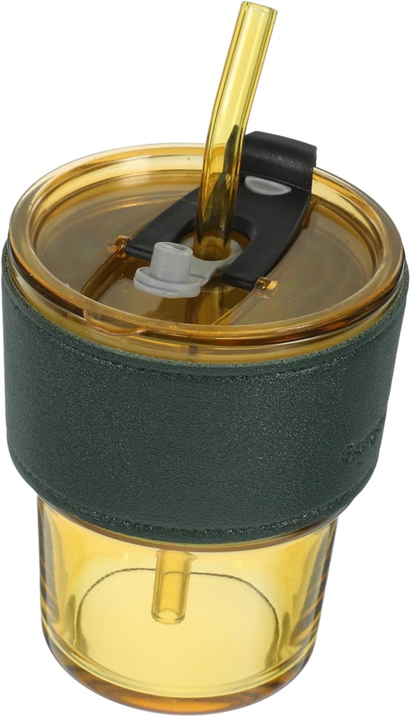 Ribbed Glassware Insulated Drinkware Straw Lid for Coffee Tea Juice Milk