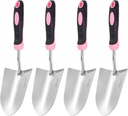 HARFINGTON 4pcs Garden Hand Shovels 13.23 x 3.39 Stainless Steel Transplanting Trowel with Handle Garden Tools for Gardening Weeding Planting, Pink