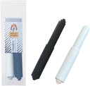 Toilet Paper Holder Replacement Rod – Spring Loaded Roller in Multiple Sizes & Colors – 2 Pack – Fits Standard & XL Toilet Paper Rolls (Black & White)