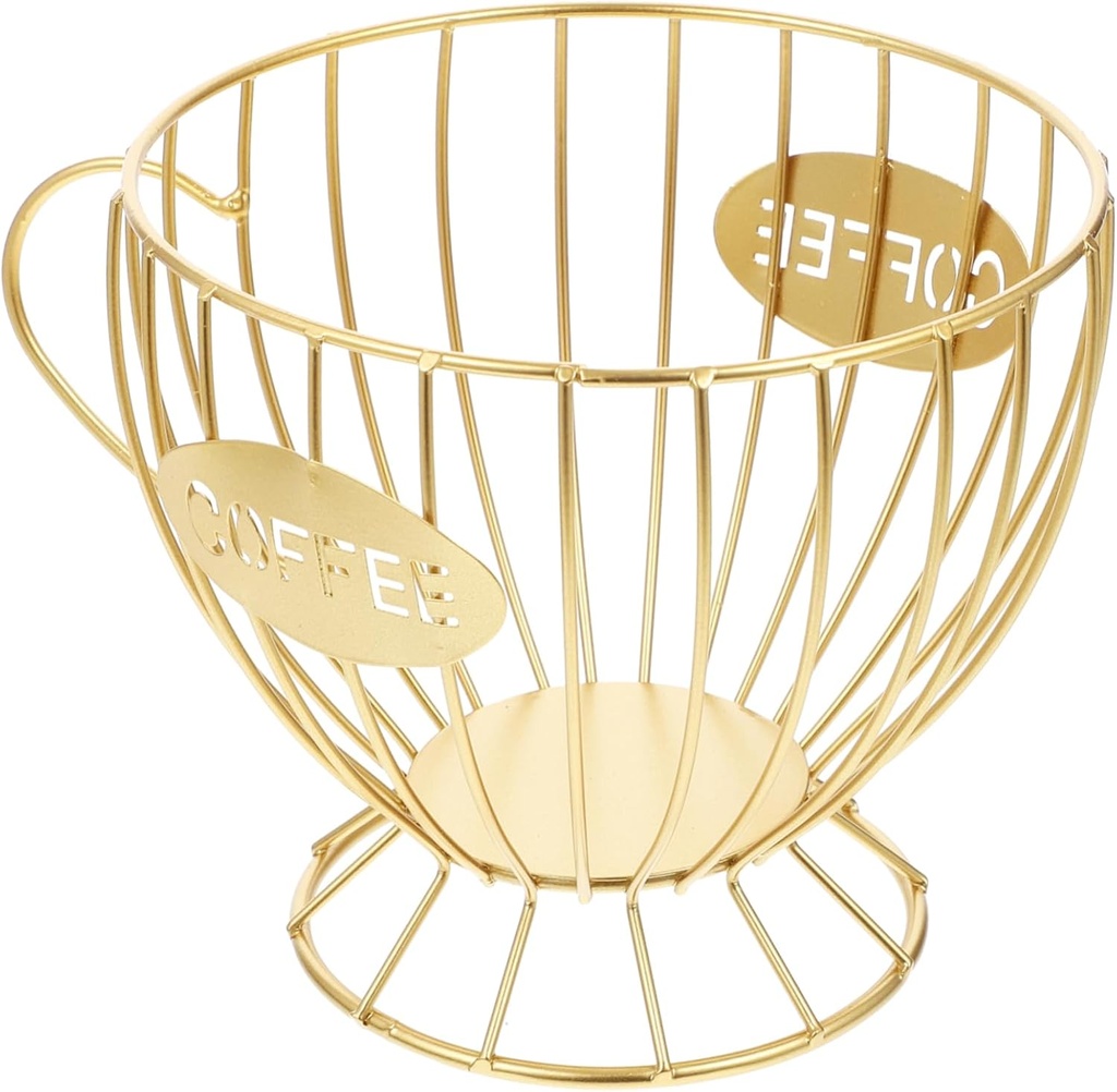 Luxshiny Coffee Capsules Basket Organizer Stylish Gold Holder for Home Office Kitchen Easy to Clean Storage for Daily Use