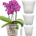 REMIAWY Orchid Pot, 9 Pack Orchid Pots with Holes, 3 Each of 4.8, 5.7 and 6.4 Inch Clear Flower Planter for Repotting, Plastic Slotted Nursery Planters Indoor Outdoor