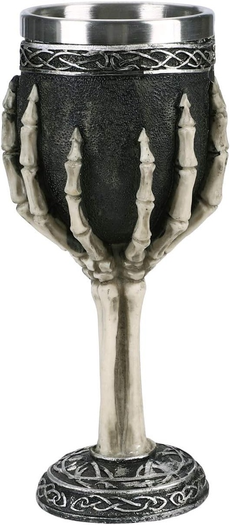 Skull Chalice Wine Goblet 7oz Medieval Skeleton Wine Chalice Cup Gothic Sacrifice Globlet Stainless Steel Drinking Cup Chalice Drinking Vessel Cocktail Whiskey Drinking Glass Halloween Party Bar Decor