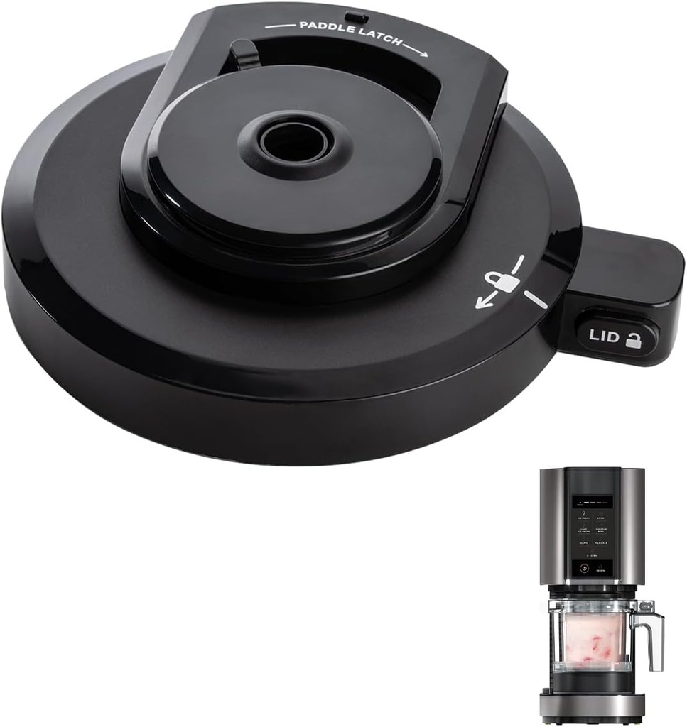 Outer Bowl Lid for Ninja NC301 Ice Cream Maker, Reusable Ninja Creami Replacement Lid, Compatible Ninja NC299AMZ/NC301/NC300/NC201/NC101 Series (NO Paddle Blade),Ninja Creami Replacement Parts