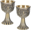 2 Pcs Chalice Goblet: 30ml Communion Cup For Wine And Coffee - Zinc Alloy Wine Goblet Handmade Chalice Wedding Drinking Glass