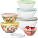 Food Storage Containers with Lids – 6Pcs Mixing Bowls with Lids Set – Leakproof Easy Pull Airtight Food Container Bowl Set for Meal Prep, On The Go, Baking – Non-BPA Microwave Safe Plastic