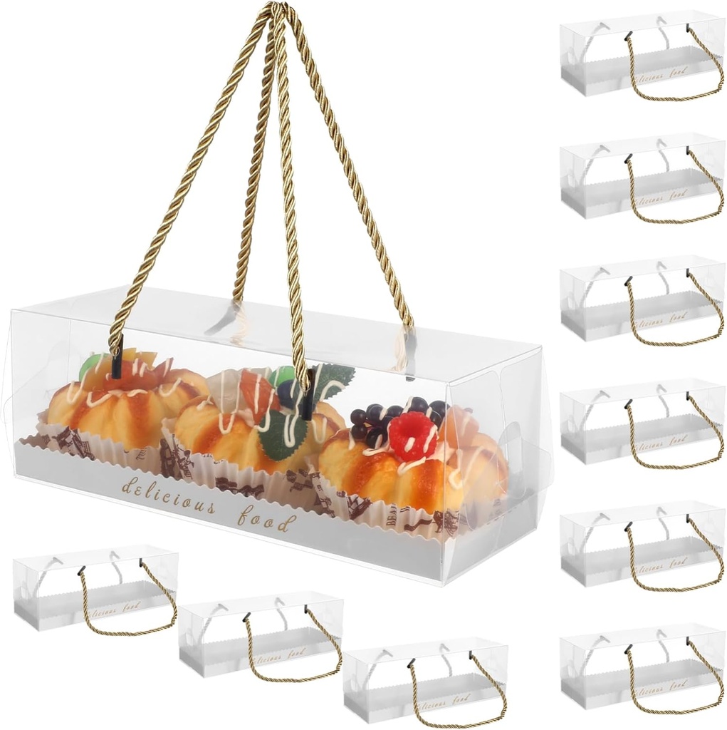 Alipis 10Pcs Transparent Baking Boxes Practical Portable Storage Containers for Cakes Pastries and Desserts Dirt Resistant Food Packaging for Parties and Bakeries