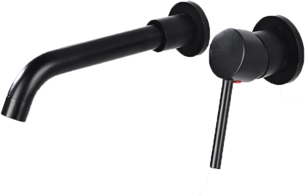 Wall Mount Faucet for Bathroom Sink Black,Brass Single Handle Wall Mount Bathroom Sink Faucet,with 360° Swivel Spout Basin Mixer Tap