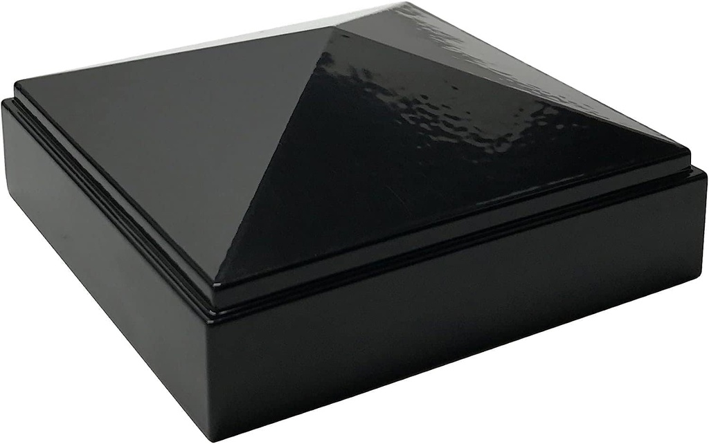 3" x 3" Aluminium Pyramid Post Cap for Metal Posts - Pressure Fit - Black - DHPPC30