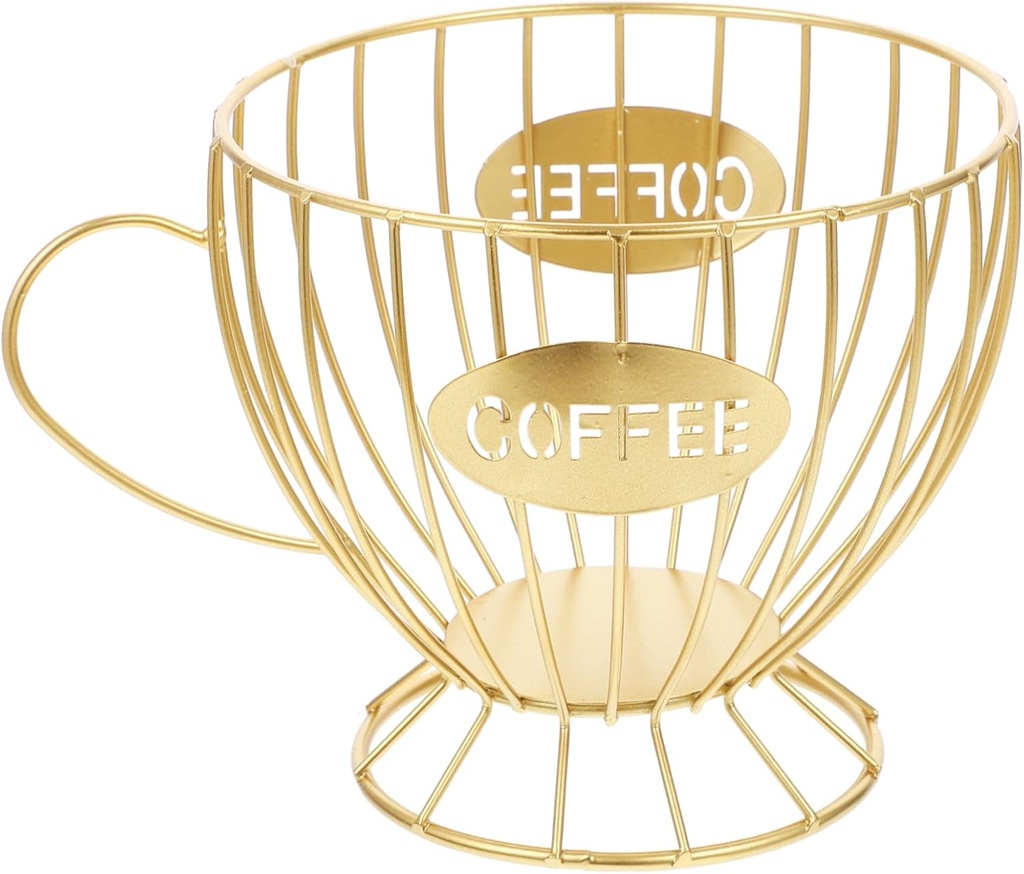 Coffee Capsule Organizer Stand Iron Storage Basket for Coffee Sugar Packs Fruits and Snacks for Home Office Kitchen