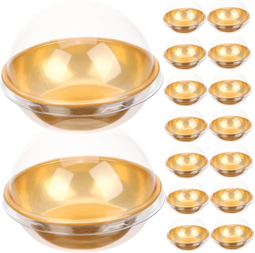 50pcs Mini Cake Boxes Portable Lightweight Dessert Carrier Round Cake Packaging Boxes Lid for Egg Yolk Puff