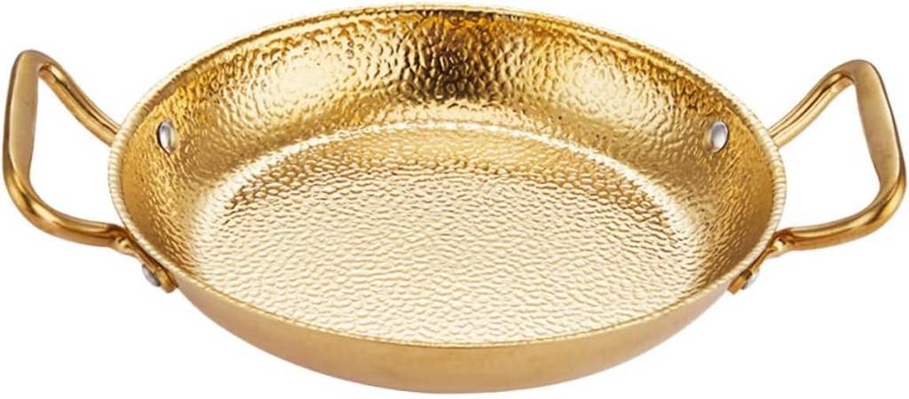 PRETYZOOM Stainless Steel Double Handle Cooking Pan Flat Hot Pot for Seafood and Stew Heat Resistant Handles Polished Surface for Easy Cleaning Suitable for Gas and Electric Stoves