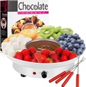 Chocolate Fondue Maker - 110V Electric Chocolate Melting Fondue Pot Set with 4 Steel Forks, Stainless Steel Bowl, Serving Tray, Upgraded Heating Material for Melting