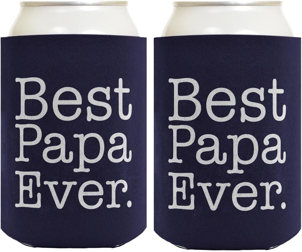 Can Drink Coolers for Best Papa Ever Grandpa Gift 2 Pack Can Coolies Drink Coolers Navy