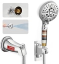 All Metal Bathtub Faucet with Sprayer，Tub Spout with Shower Attachment，10 Settings Hand held Filtered Shower with ON/OFF Pause Switch，Bathtub Faucet with Diverter