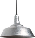 Steel Lighting Co. Manhattan Warehouse Light | Ceiling Mounted Pendant | 20 inch Dome | Black Cord | Large Steel Barn Light Made in America | Galvanized Exterior/Galvanized Interior
