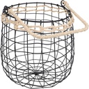 Sosoport Retro Iron Wire Hanging Basket with Handle Durable Vegetable Storage for Farmhouse Kitchen Decor Versatile Wall Mounted Fruit Rack for Indoor and Outdoor Use