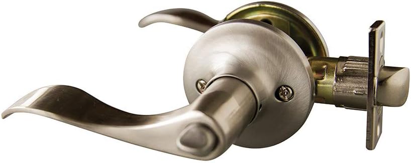 Design House 727958 Stratford 6-Way Universal Privacy Bed and Bath Door Lever Satin Nickel
