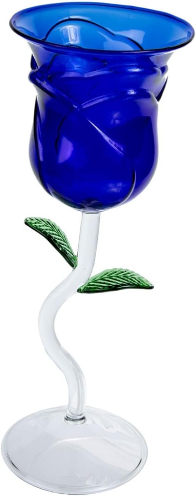 PRETYZOOM Rose Flower Cocktail Goblet Glass Creative Rose Wine Glass for Parties Bars Restaurants Elegant High Transparency Drinkware for Wine Juice More