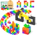 54 PCS Magnetic Blocks, Magnetic Building Blocks for Toddlers 3+, Montessori Toys, Magnet Cubes, Preschool STEM Educational Sensory Magnet Toys for Kids Ages 3-5 Year Old Boys and Girls