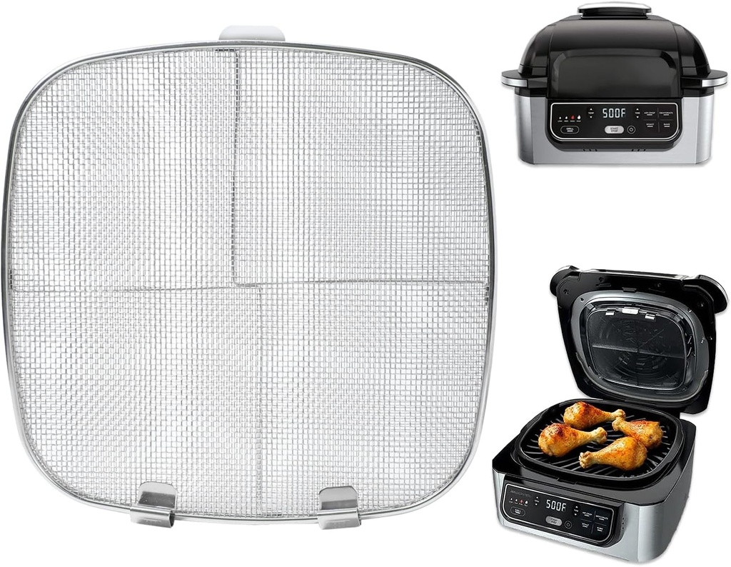 Stainless Steel Splatter Shield Replacement for Ninja Foodi AG301, Air Fryer Accessories Replacement Parts Fine Mesh Splatter Screen, Compatible with Ninja Foodi AG300, AG300C,AG301C, AG302, AG400