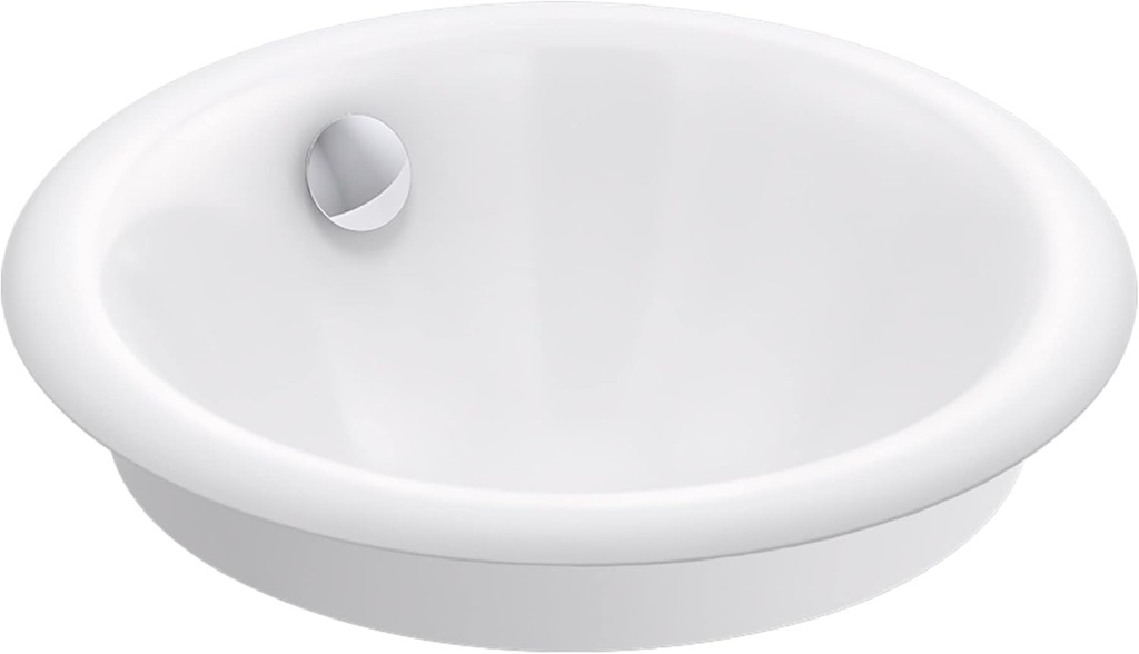 KOHLER K-20211-W-0 Round Vessel/Drop-In/Under-Mount Bathroom Sink with White painted Underside