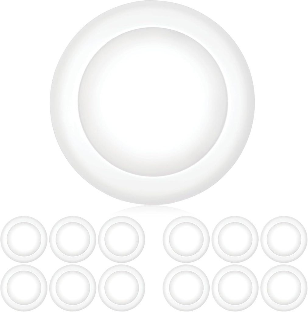 PARMIDA (12 Pack) 5/6 Inch Dimmable LED Disk Light Surface Flush Mount 15W, UL Listed, Recessed Retrofit Ceiling Lights, Energy Star, Installs into Junction Box Or Recessed Can,1050lm - 4000K