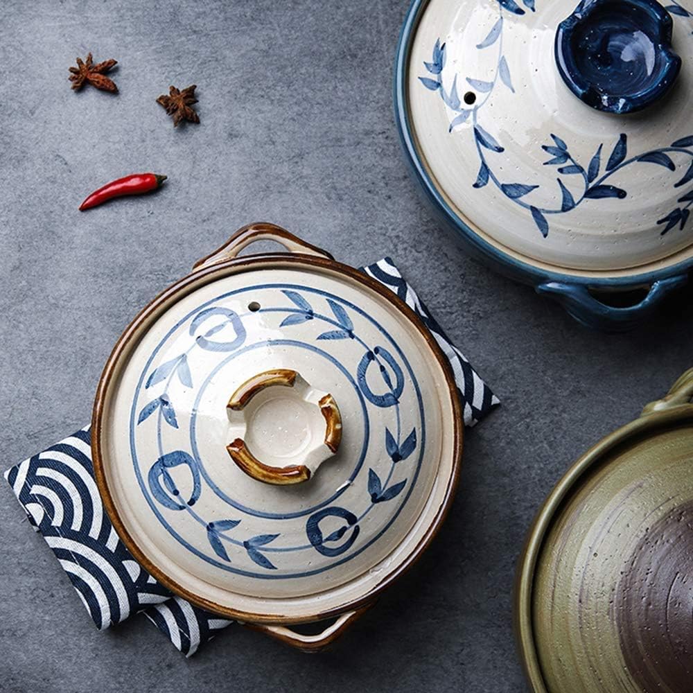 Casserole Dish Earthenware Pot Ceramic Hot Pot Casserole,Earthenware Clay Pot,Round Casserole Dish,Heat-resistant Soup Pot,Health Slow Cooker For Stewing Rice (A 1 (A 0