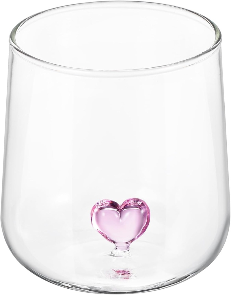 Heart Shaped Glass Cocktail Cup Creative Water Glass for Home for Milk Juices and Cocktails for Friends and Couples