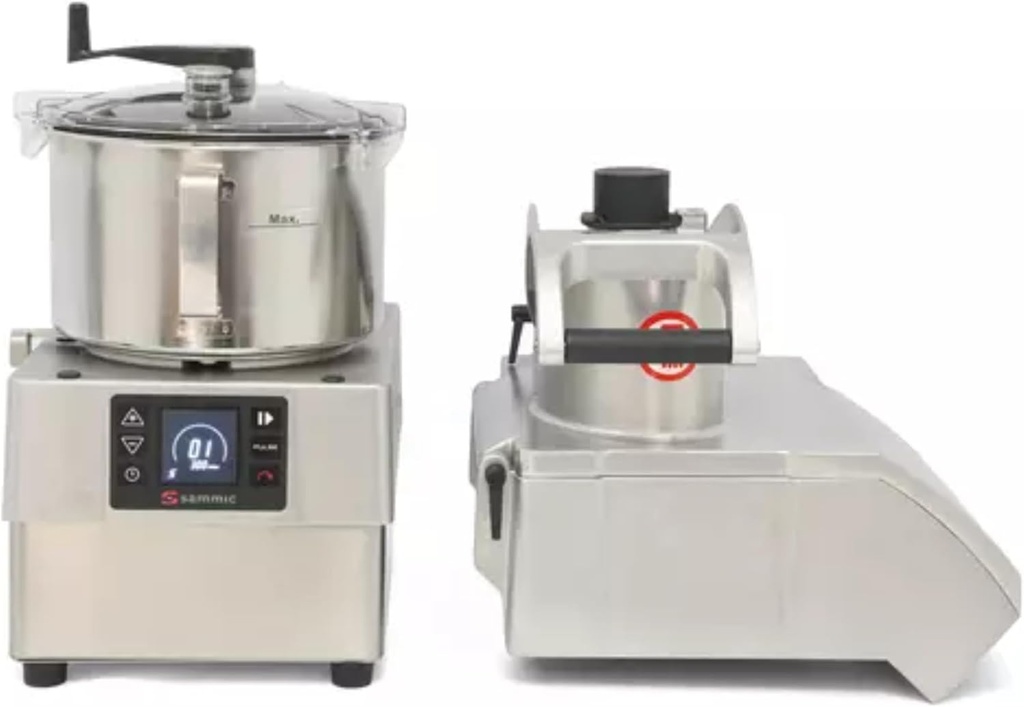 Sammic CK-35V Combination Food Processor, 5.8 Qt Bowl, Variable Speed, Reverse Function, Continuous Feed & Batch Modes, LED Digital Controls, 3 HP Motor, 120V, Stainless Steel
