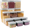 Pop Containers with Lids - Stackable Airtight Food Storage, Kitchen Pantry Storage Containers for Snacks Candy Salt Herbs Spices BPA-Free (15PCS (0.5 + 1.2 + 2.0 + 2.7 + 3.3 Qt) * 3)