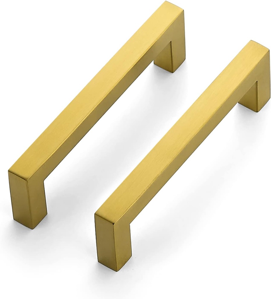 Ravinte 18 Pack 4-1/2 Inch Square Cabinet Handles Brushed Brass Cabinet Pulls Drawer Pulls Kitchen Cupboard Hardware Kitchen for Dresser Drawer Handles