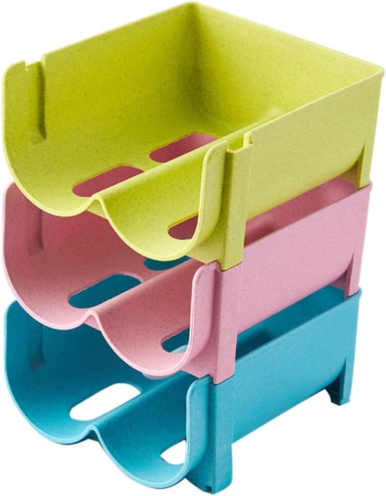 Generic 3Pcs Beer Refrigerator Storage Box Stackable Soda Bottle Holder for Fridge