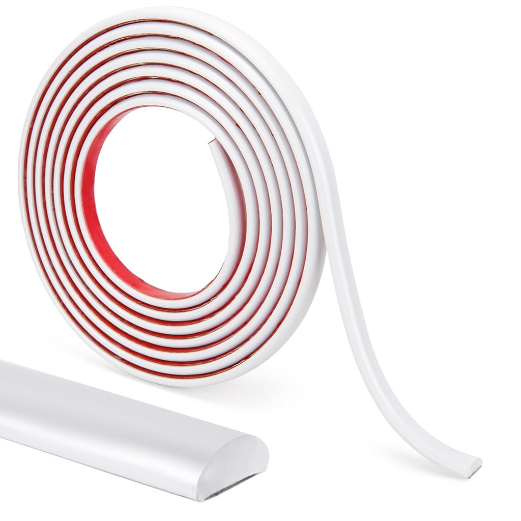 LONGKING 25 ft Peel and Stick Trim, Molding Trim for Walls, Edges, Borders, Backsplash Tiles, Flexible and Self Adhesive Trim, White